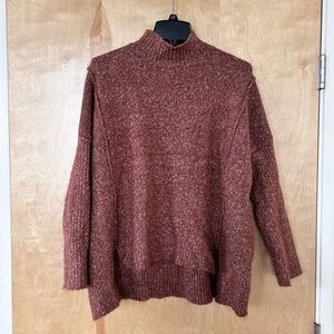 John + Jenn Marled Brown Turtleneck Sweater